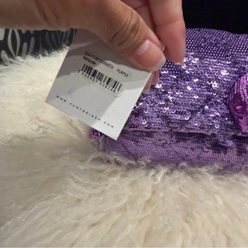 Kurt Geiger rare Purple Sequin mini crossbody bag (rare release in early 2000’s) - Picture 4 of 8